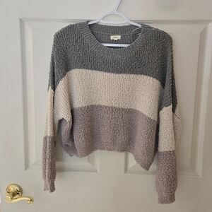 Debut Striped Cropped Sweater Size Small
